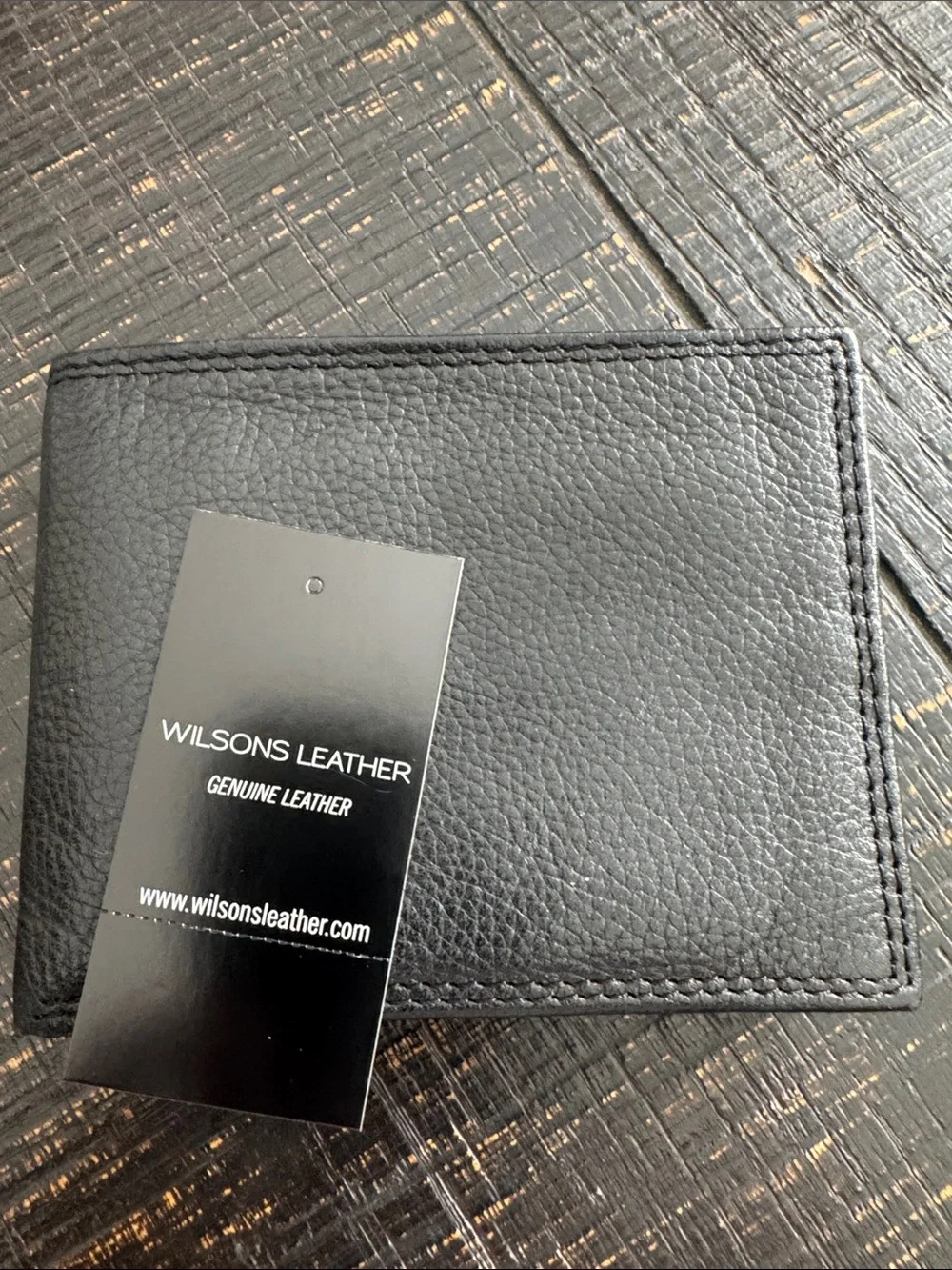 Wilsons Leather Black Genuine Leather Bi-Fold Wallet with Tag